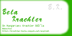 bela krachler business card